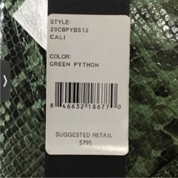 Rebecca Minkoff Collection Green Python Embossed Leather Cali Shoulder Bag - Picture 16 of 16